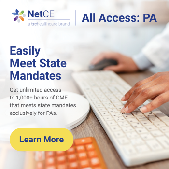 NetCE, A TRC Healthcare Brand, All Access: PA. Easily Meet State Mandates. Get unlimited access to 1,000+ hours of CME that meets state mandates exclusively for PAs. Learn More